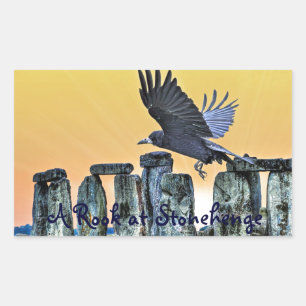 Ancient Stonehenge & Rook Corvid-älskare Gift Rektangulärt Klistermärke