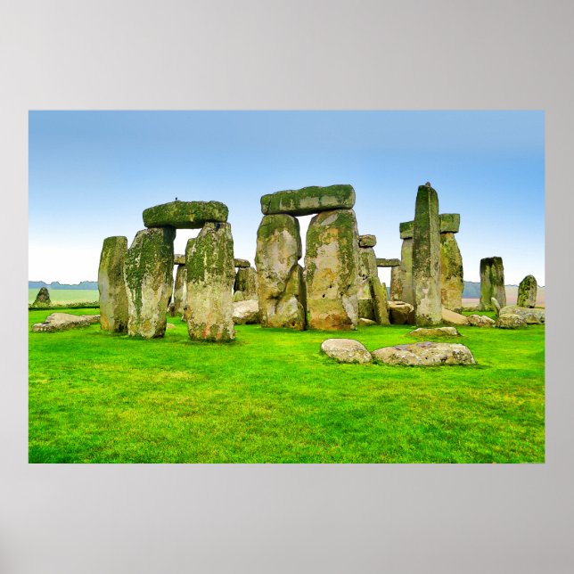 Ancient Stonehenge Stones in Summer Art Poster (Framsidan)