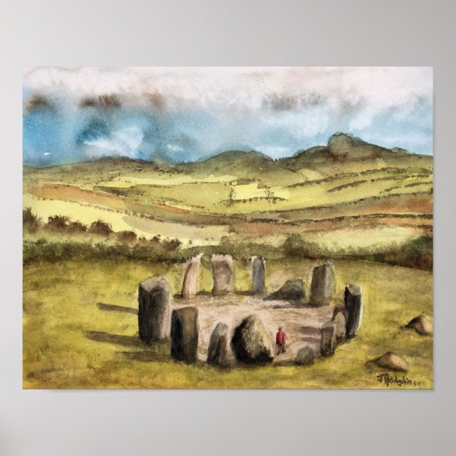 Ancient Stones, Ireland, Watercolor, poster (Framsidan)