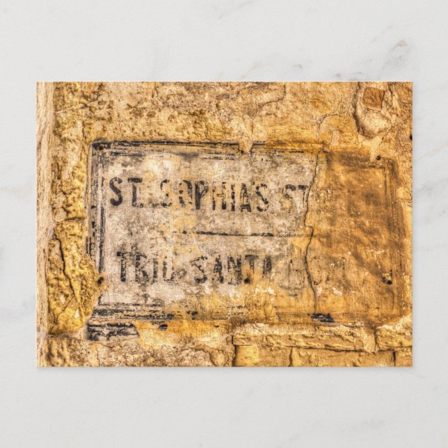 Ancient Street Sign Malta Vykort (Framsida)