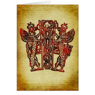 Ancient Sumerian Caduceus Hälsningskort