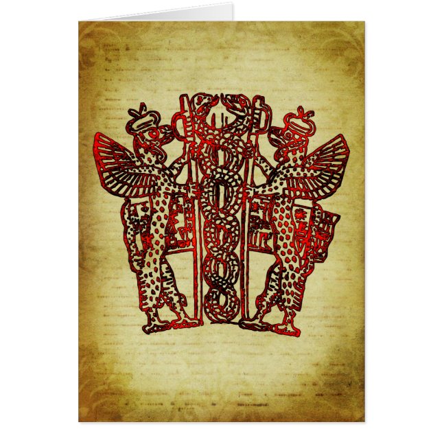 Ancient Sumerian Caduceus Hälsningskort (Framsidan)