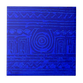 Ancient Sumerian Mesopotamian Mönster Blue Kakelplatta