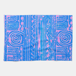 Ancient Sumerian Mesopotamian Mönster Blue Kökshandduk