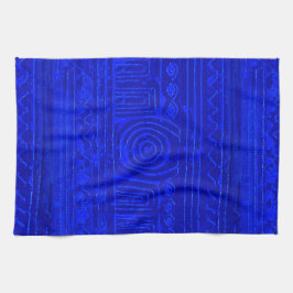 Ancient Sumerian Mesopotamian Mönster Blue Kökshandduk