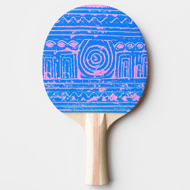 Ancient Sumerian Mesopotamian Mönster Blue Pingisracket (Framsidan)