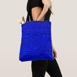 Ancient Sumerian Mesopotamian Mönster Blue Tygkasse