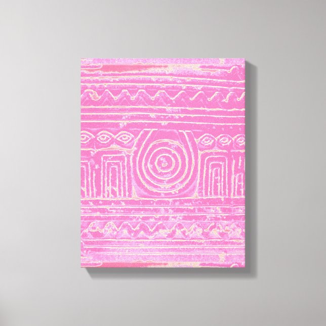 Ancient Sumerian Mesopotamian Mönster Rosa Canvastryck (Framsida)
