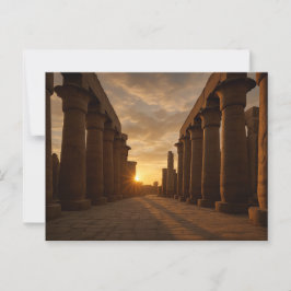 Ancient Temple Majestät Postcard Golden Hour Vykort