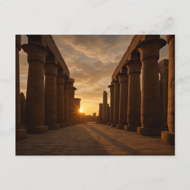 Ancient Temple Majestät Postcard Golden Hour Vykort (Framsida)