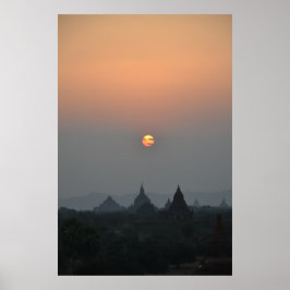Ancient Temples at Sunset - Bagan, Myanmar Poster