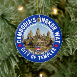 Ancient Temples of Cambodia – Angkor Wat Julgransprydnad Keramik