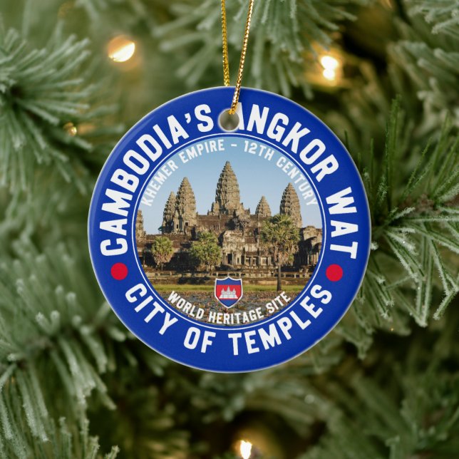 Ancient Temples of Cambodia – Angkor Wat Julgransprydnad Keramik (Träd)