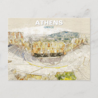 Ancient Theater of Athens Greece Vykort