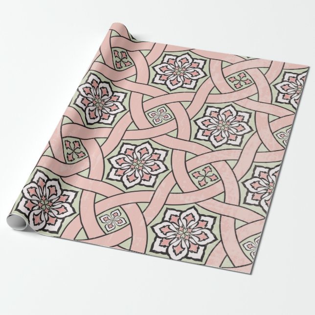 Ancient tile ornamental background,seamless patter presentpapper (Utrullad)