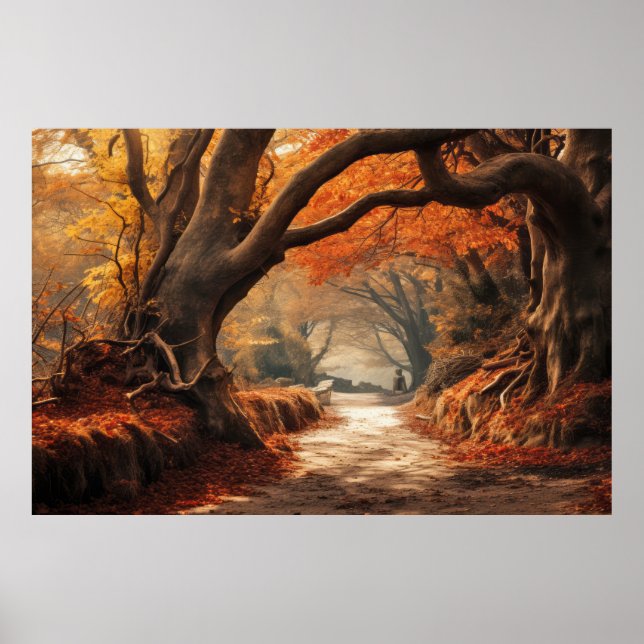 Ancient Träd Mystic Serene liggande Poster (Framsidan)