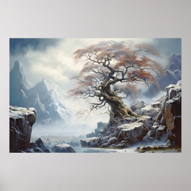 Ancient Träd Mystic Serene liggande Poster (Framsidan)