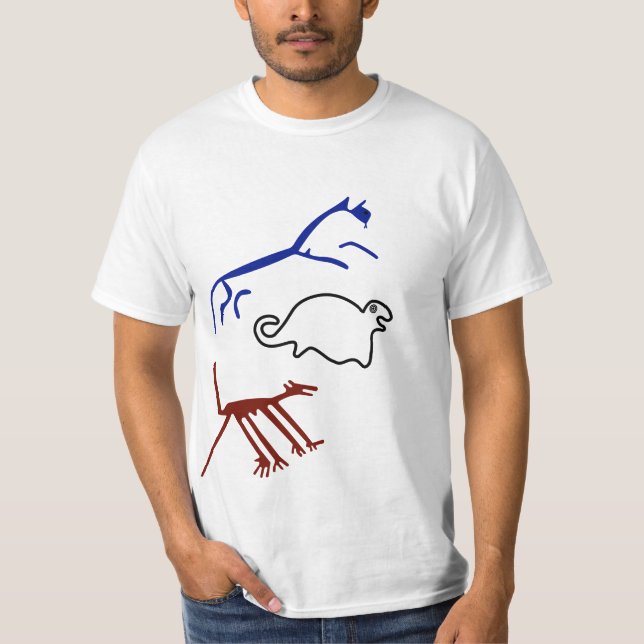 Ancient Tribal Earth Art - Ancient Animals T Shirt (Framsida)