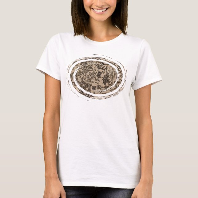 Ancient UFO - Mayan - Aztec Carving Tee (Framsida)