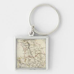 Ancient UK I Fyrkantig Silverfärgad Nyckelring