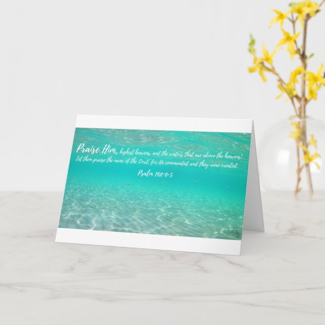 Ancient Vatten Psalm 148:4-5-hälsningskort Kort (Gul blomma)