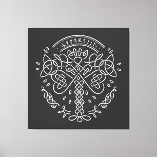 Ancient Viking Celtic Knotwork - Livets träd Canvastryck