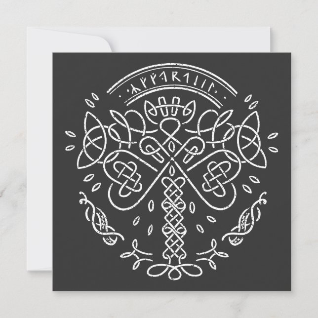 Ancient Viking Celtic Knotwork - Livets träd Inbjudningar (Framsida)