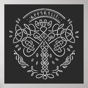 Ancient Viking Celtic Knotwork - Livets träd Poster