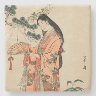Ancient Wood Teckning från japanska kvinnor Stenunderlägg
