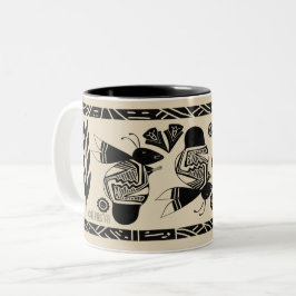 Ancienta bin och blommor på grädde mugg