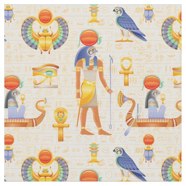 Ancienta egyptiska symboler tyg (Närbild)