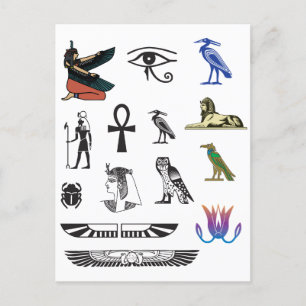 Ancienta egyptiska symboler vykort