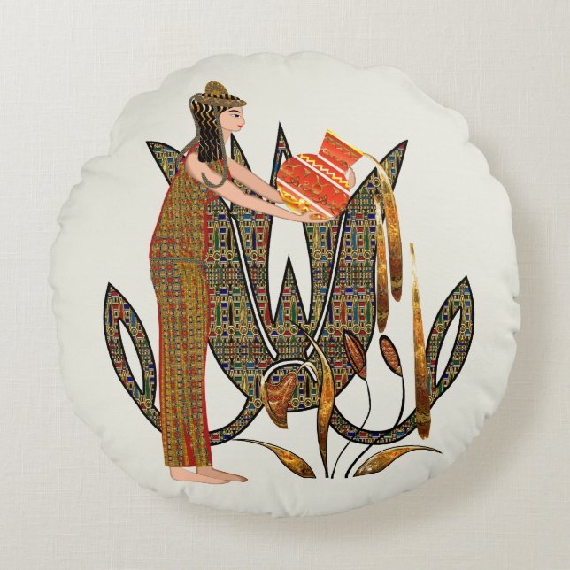 Ancients Aquarius Rund Kudde (Framsidan)