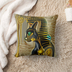 Anciska egyptiska Cat Goddess Bastet AI Art Kudde