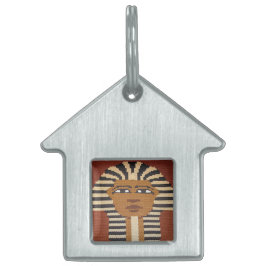 Anciska egyptiska faraoh Kung Tut Brown Crochet Namnbricka Husdjur