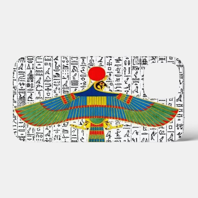 Anciska egyptiska gud Horus Hieroglyphics Design (Baksida (horisontell))
