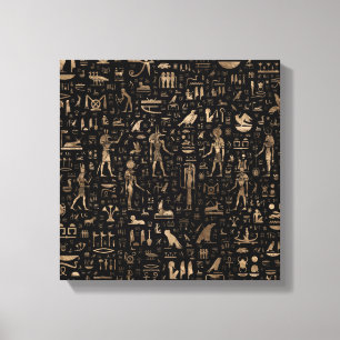 Anciska egyptiska gudar och hieroglyfer canvastryck