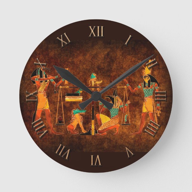 Anciska egyptiska gudar rund klocka (Framsida)