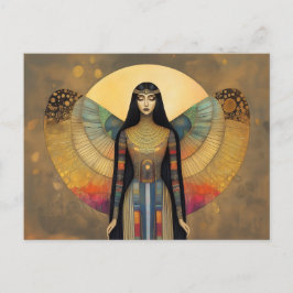 Anciska egyptiska gudinna Isis Rainbow Guld Art Vykort