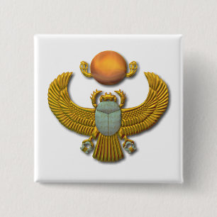 Anciska egyptiska Helig Scarab - Guld Knapp