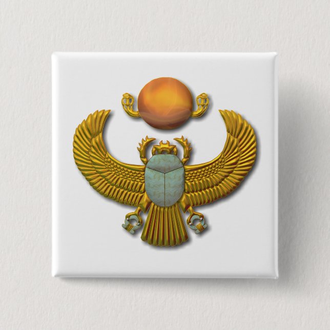 Anciska egyptiska Helig Scarab - Guld Knapp (Framsida)