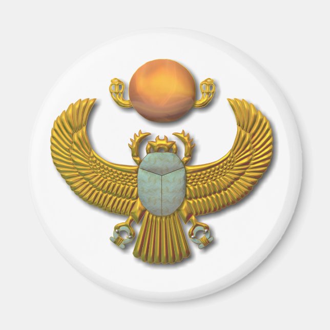 Anciska egyptiska Helig Scarab - Guld Magnet (Framsidan)