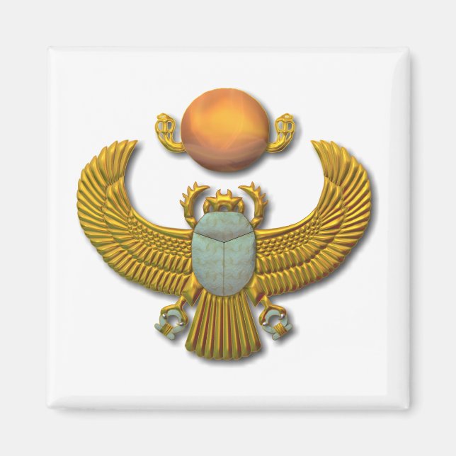 Anciska egyptiska Helig Scarab - Guld Magnet (Framsidan)