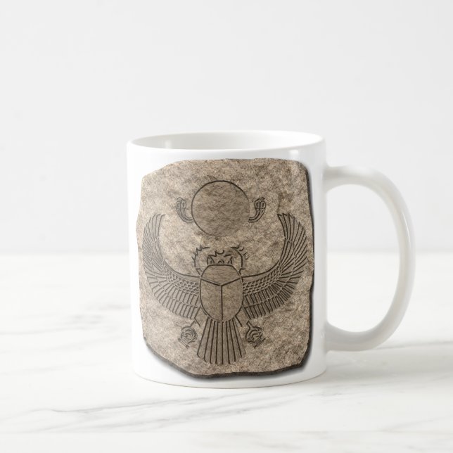 Anciska egyptiska Helig Scarab Stone Kaffemugg (Höger)