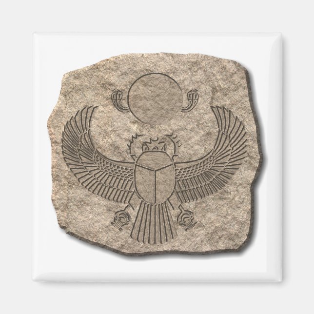 Anciska egyptiska Helig Scarab Stone Magnet (Framsidan)