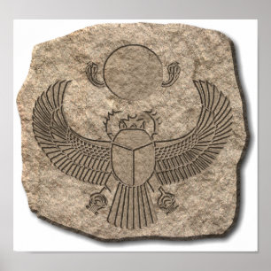 Anciska egyptiska Helig Scarab Stone Poster