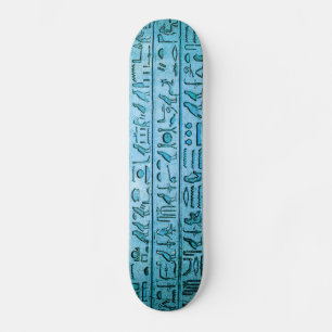 Anciska egyptiska Hieroglyfer Blue Skateboard Bräda 19,5 Cm