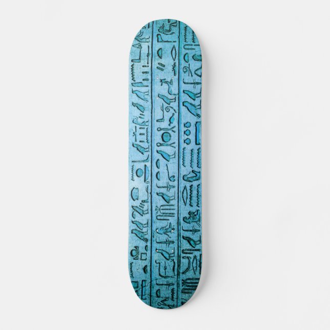 Anciska egyptiska Hieroglyfer Blue Skateboard Bräda 19,5 Cm (Framsida)