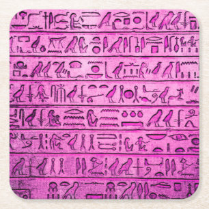 Anciska egyptiska Hieroglyfer Lila Papper Underläg Underlägg Papper Kvadrat