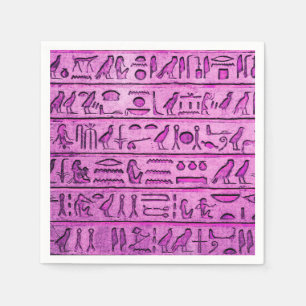 Anciska egyptiska Hieroglyfer Lila Pappra blöjor Pappersservett